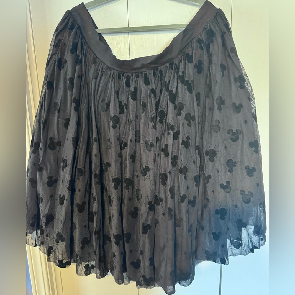 Disney Her Universe Black Mickey Mouse Spider Web Goth Halloween Plus Size Skirt